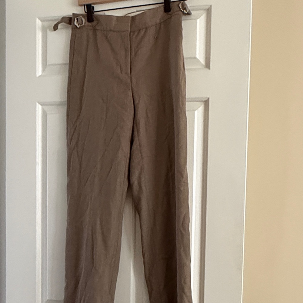 J. Crew Tan High-Rise Straight-Leg Pants